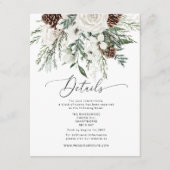 Carte D'accompagnement À feuillage persistant et élégant détails du maria (Devant)