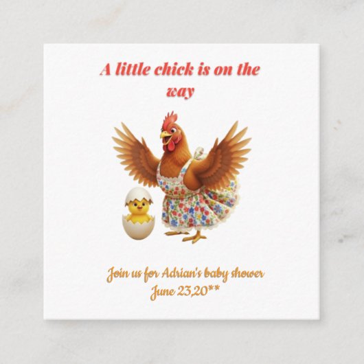 Carte D'accompagnement A little chick is on the way  (Devant)