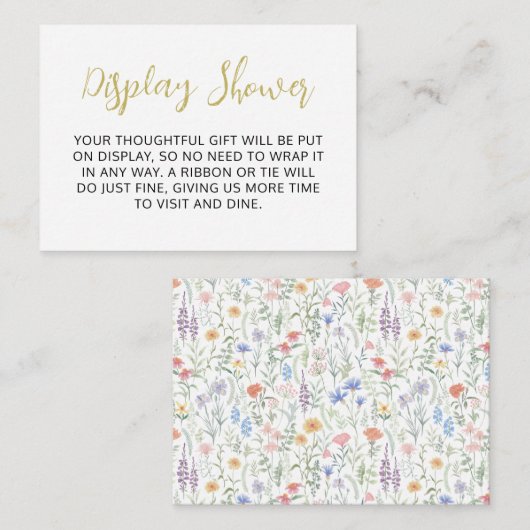 Carte d'accompagnement à motif de fleurs sauvages (Devant / Derrière)
