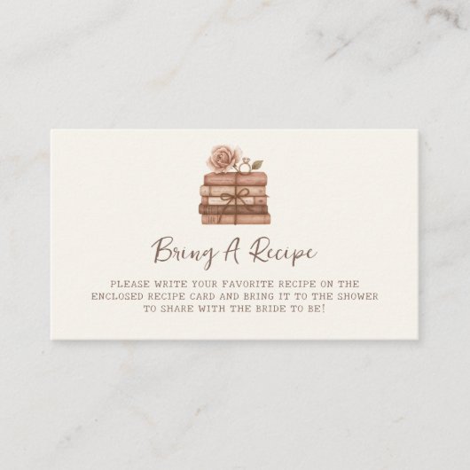 Carte D'accompagnement A New Chapter Bridal Shower Recipe (Devant)