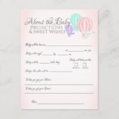Carte D'accompagnement À propos du Baby shower de prédictions pour bébés  (Devant)
