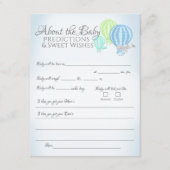 Carte D'accompagnement À propos du Baby shower de prédictions pour bébés  (Devant)