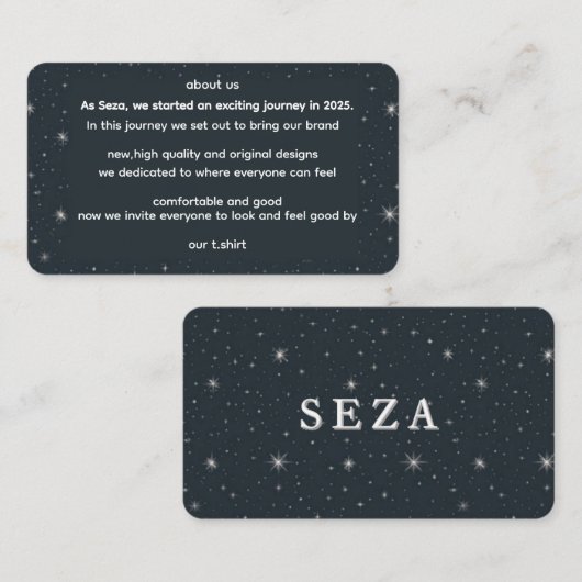 CARTE D'ACCOMPAGNEMENT ABOUT US (Devant / Derrière)