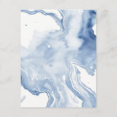 Carte D'accompagnement Abstrait Blue Beige Coastal Beach Wedding Détail (Dos)