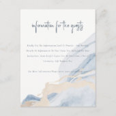Carte D'accompagnement Abstrait Blue Beige Coastal Beach Wedding Détail (Devant)