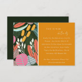 Carte D'accompagnement Abstrait Bold Tropical Botanical Détails du Mariag (Devant / Derrière)