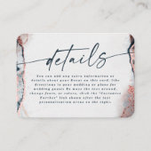 Carte D'accompagnement Abstrait moderne Marine & Rose Gold Détails du Mar (Devant)