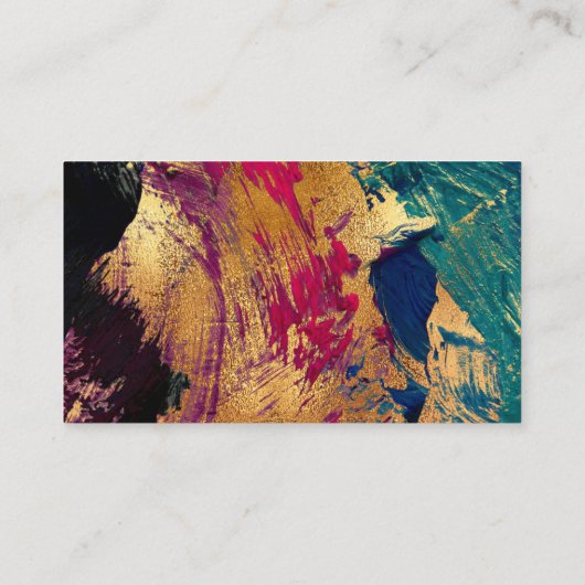 Carte D'accompagnement Abstrait moderne peinture écriture or mariage fonc (Dos)