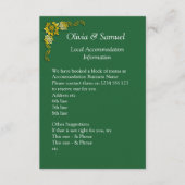 Carte D'accompagnement Accommodation Info - Emerald Green & Gold (Devant)