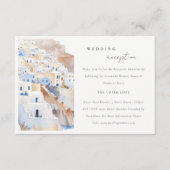 Carte D'accompagnement Accueil Chic Santorini Grèce Aquarelle Mariage (Devant)