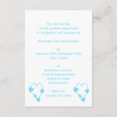 Carte D'accompagnement Accueil De Mariage Coeur Bleu Et Papillon Design (Dos)