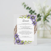 Carte D'accompagnement accueil fleur de printemps Clematis bleu mariage (Debout devant)