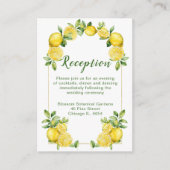 Carte D'accompagnement Accueil Mariage avec cadre de verdure citron itali (Devant)