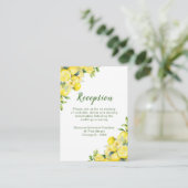 Carte D'accompagnement Accueil Mariage avec cadre de verdure citron itali (Debout devant)