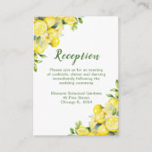 Carte D'accompagnement Accueil Mariage avec cadre de verdure citron itali (Devant)