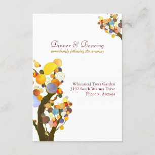 Carte D'accompagnement Accueil Mariage Blanc Arbres Uniques