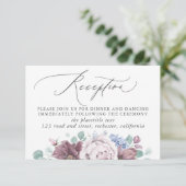 Carte D'accompagnement Accueil mariage bleu mauve et Dusty (Debout devant)