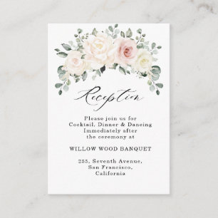 Carte D'accompagnement Accueil Mariage Floral Blush Champagne Ivoire