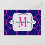 Carte D'accompagnement Accueil Mariage moderne Fuchsia Blue #2 (Devant)