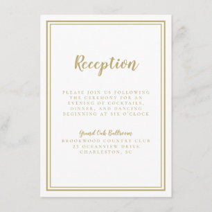 Carte D'accompagnement Accueil Mariage Or Simple Détails Moderne Et Chic