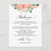 Carte D'accompagnement Accueil Mariage rose pâle Bienvenue (Dos)