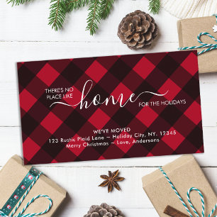 Carte D'accompagnement Accueil Pour Les Vacances Red Buffalo Plaid Moving