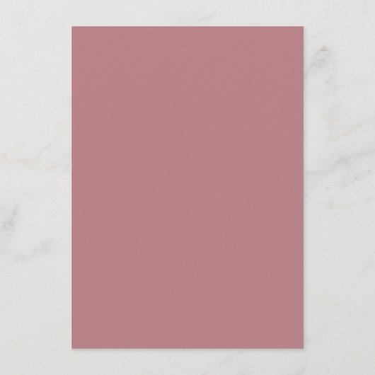 Carte D'accompagnement Accueil Rose Dusty Simple Cadre Blanc (Dos)