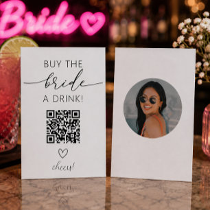 Carte D'accompagnement Acheter la mariée boire un QR Code avec photo