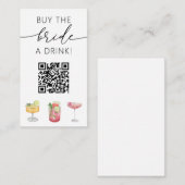 Carte D'accompagnement Acheter la mariée un verre Code QR (Devant / Derrière)