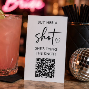 Carte D'accompagnement Acheter un verre à celle qui se marie Code QR 