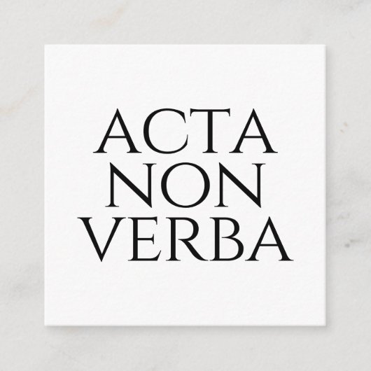 Carte D'accompagnement Acta Non Verba (Devant)