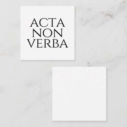 Carte D'accompagnement Acta Non Verba (Devant / Derrière)