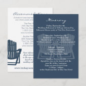 Carte D'accompagnement Adirondack Chaises Marine bleu Intinéraire (Devant / Derrière)