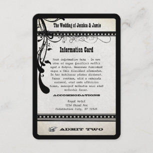 Carte D'accompagnement Admettre deux informations de dépliant vintage inc
