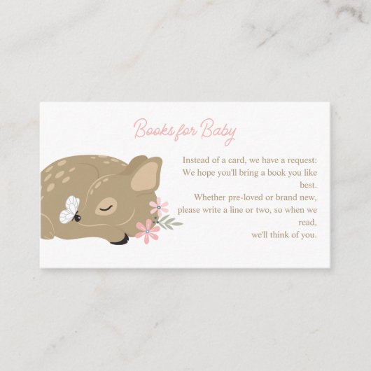 Carte D'accompagnement Adorable Baby shower Fille Faune (Devant)