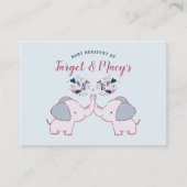 Carte D'accompagnement Adorable Elephants mignon Registre de cadeaux de B (Devant)