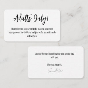 Carte D'accompagnement Adulte seulement ! 💍 Minimaliste Élégant