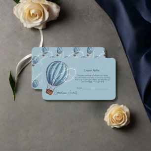 Carte D'accompagnement Adventure Await Blue Hot Air Balloon Baby shower
