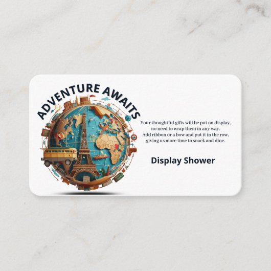 Carte D'accompagnement Adventure Await Modern Globe Baby shower (Devant)