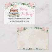 Carte D'accompagnement Adventure Travel Pink Floral Baby Book Request (Devant / Derrière)