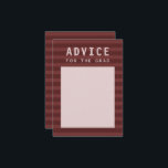 Carte D'accompagnement Advice for the Grad Modern Maroon Sporty Stripes<br><div class="desc">"Advice for the Grad" card with modern maroon red sporty stripes.</div>