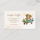 Carte D'accompagnement Aéronef Whimsal Cute Teddy Bear Diaper Raffle (Devant)
