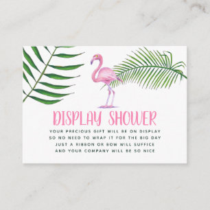 Carte D'accompagnement Affichage de Baby Shower au flamant rose aquarelle