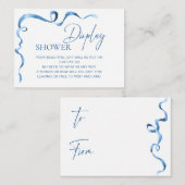 Carte D'accompagnement Affichage de Baby Shower avec un arc dessiné à la  (Devant / Derrière)