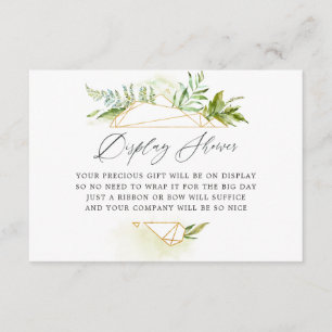 Carte D'accompagnement Affichage de Baby Shower de verdure géométrique