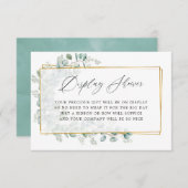 Carte D'accompagnement Affichage de Baby Shower Eucalyptus Aquarelle (Devant / Derrière)