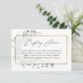 Carte D'accompagnement Affichage de Baby Shower Eucalyptus Aquarelle (Debout devant)