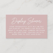 Carte D'accompagnement Affichage de douche bébé rose poussiéreux écriture (Devant)