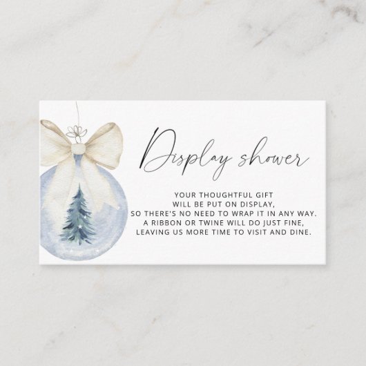 Carte D'accompagnement Affichage de douche de bow Evergreen d'hiver (Devant)