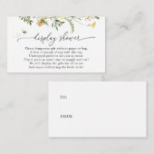 Carte D'accompagnement Affichage de douche de fleur sauvage jaune et d'ab (Devant / Derrière)